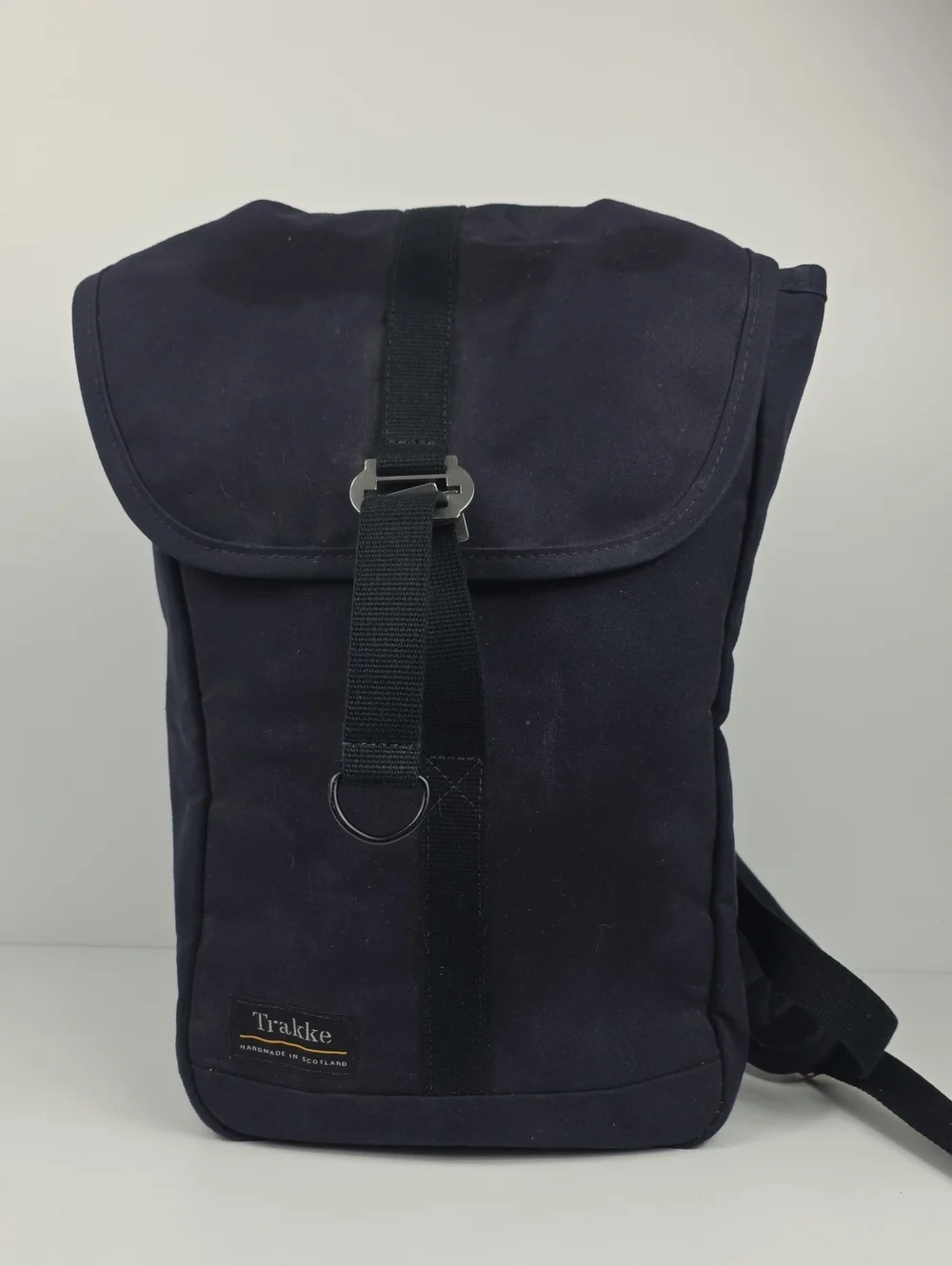 Rare Trakke Arkaig Bleu Navy Waterproof Waxed Canvas Backpack